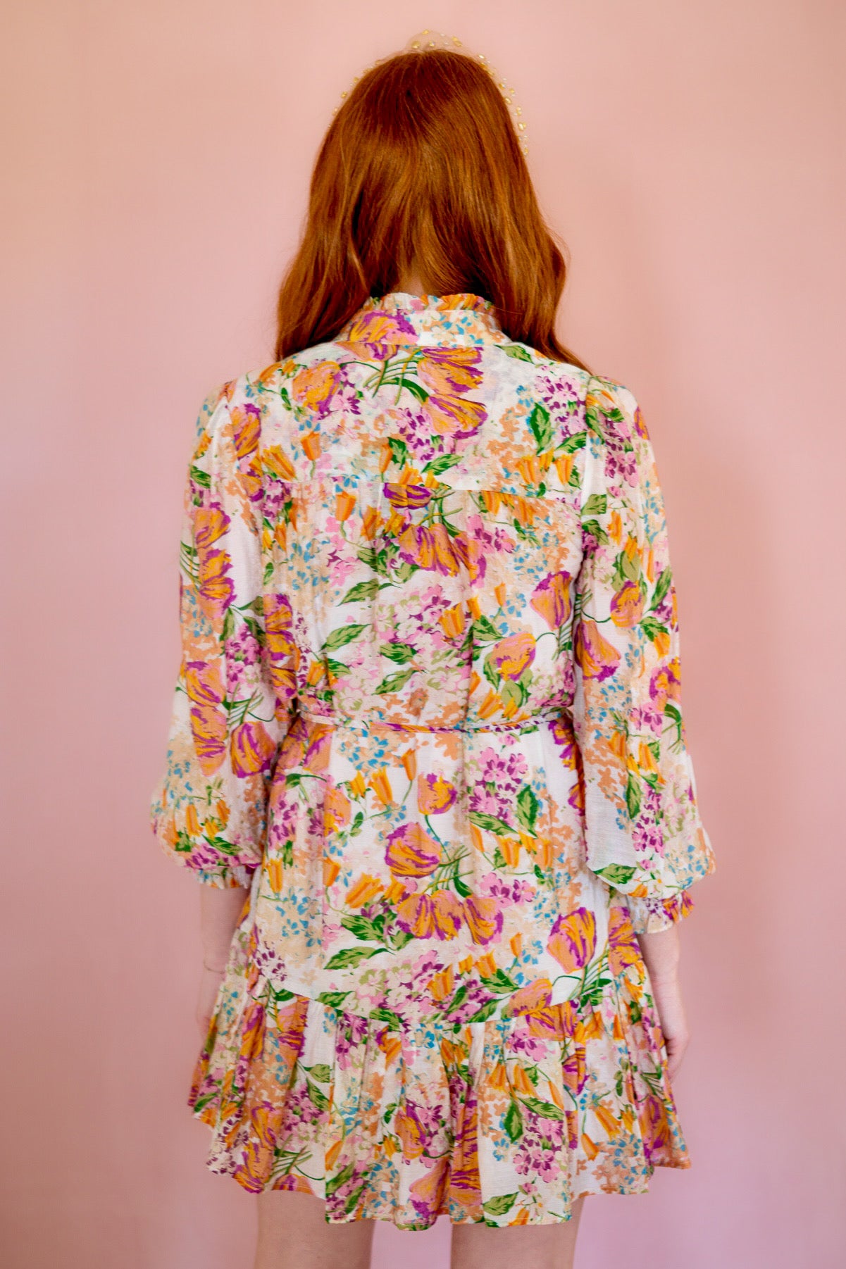 Muted Floral Button Down Dress
