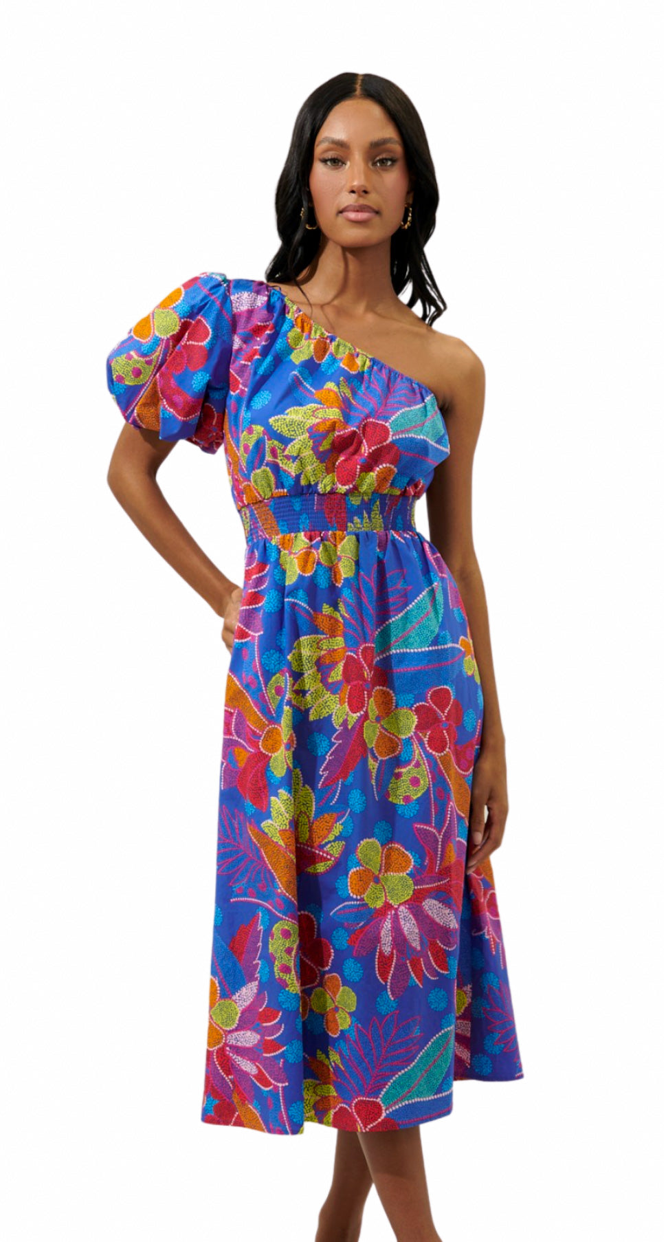 Olivia One Shoulder Midi Dress