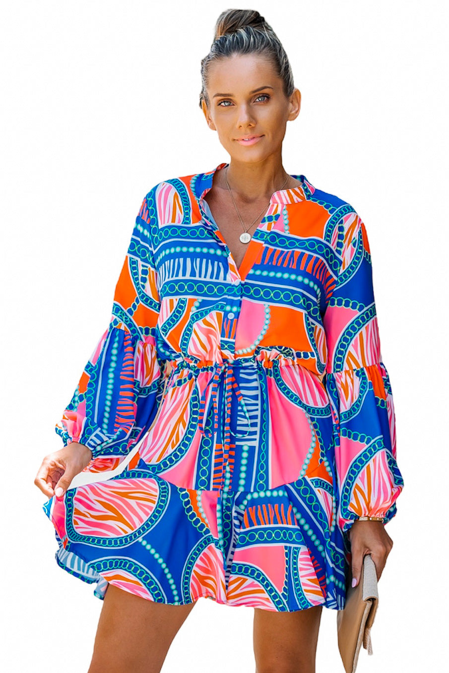Jane Blue Print Dress