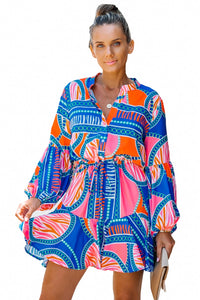 Jane Blue Print Dress