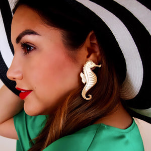 Seahorse Statement Stud Earrings