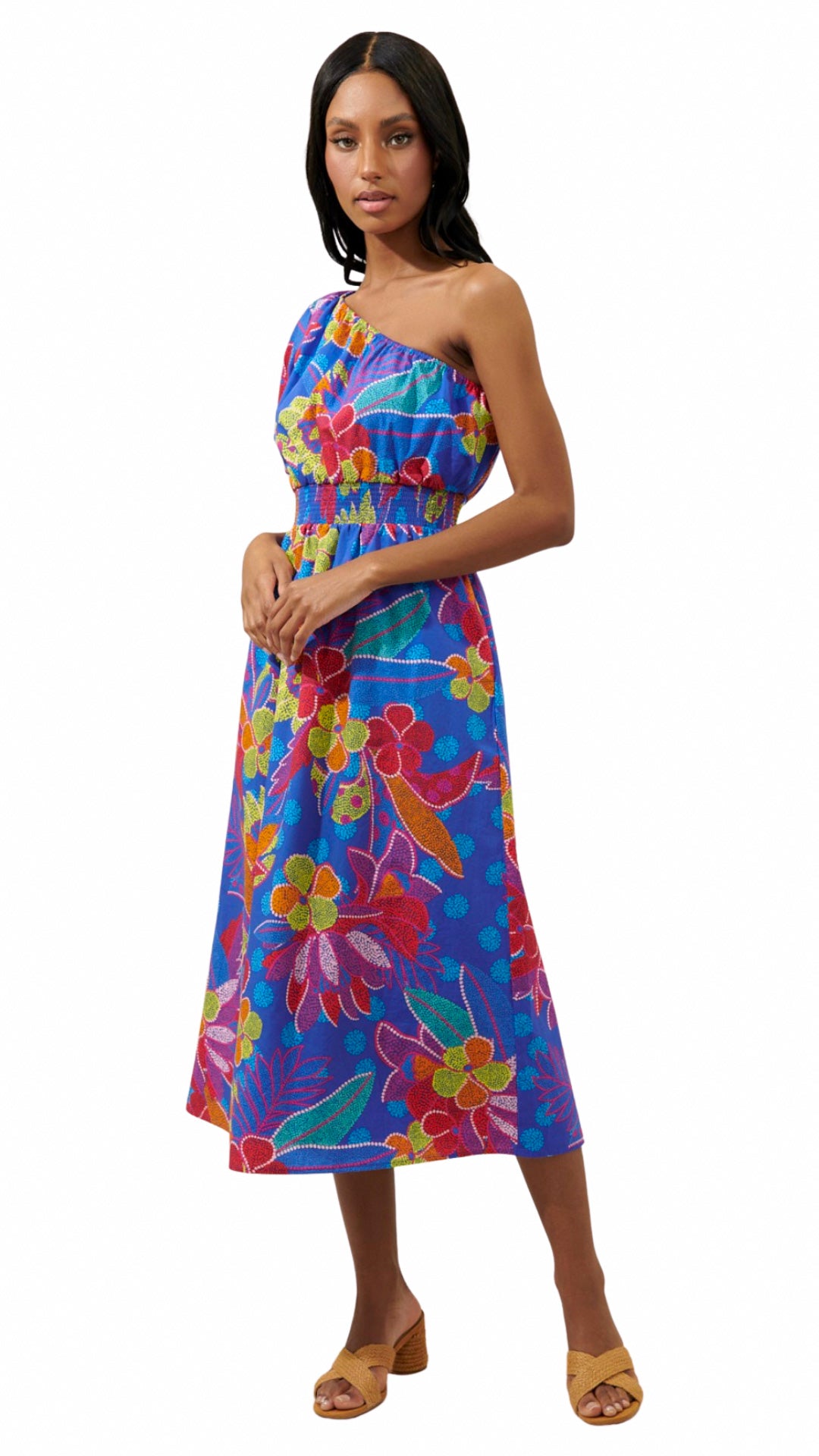 Olivia One Shoulder Midi Dress