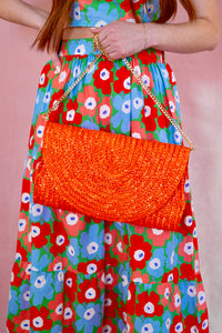 Orange Woven Bag