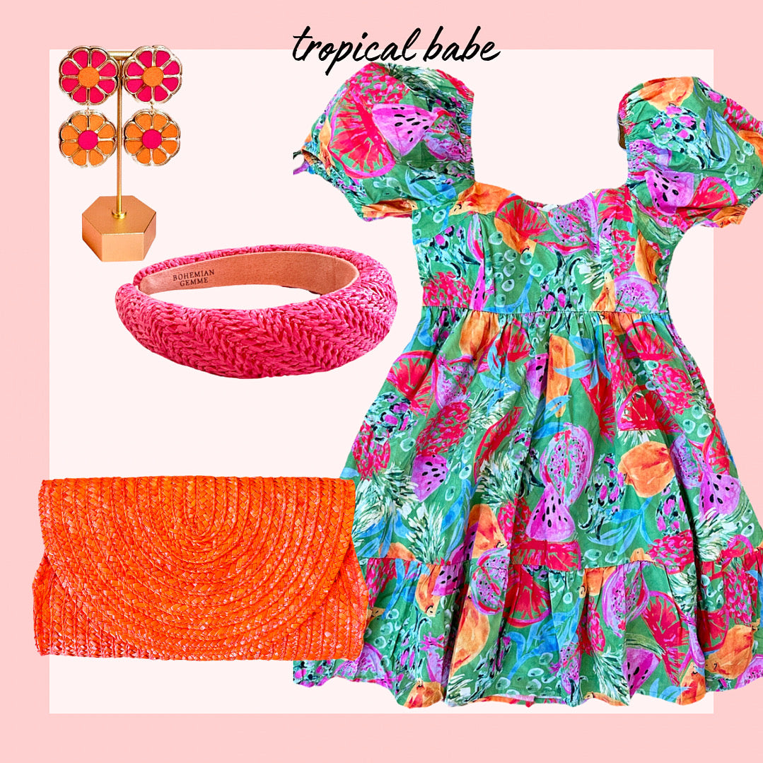 Tropical Fruit Midi Dress