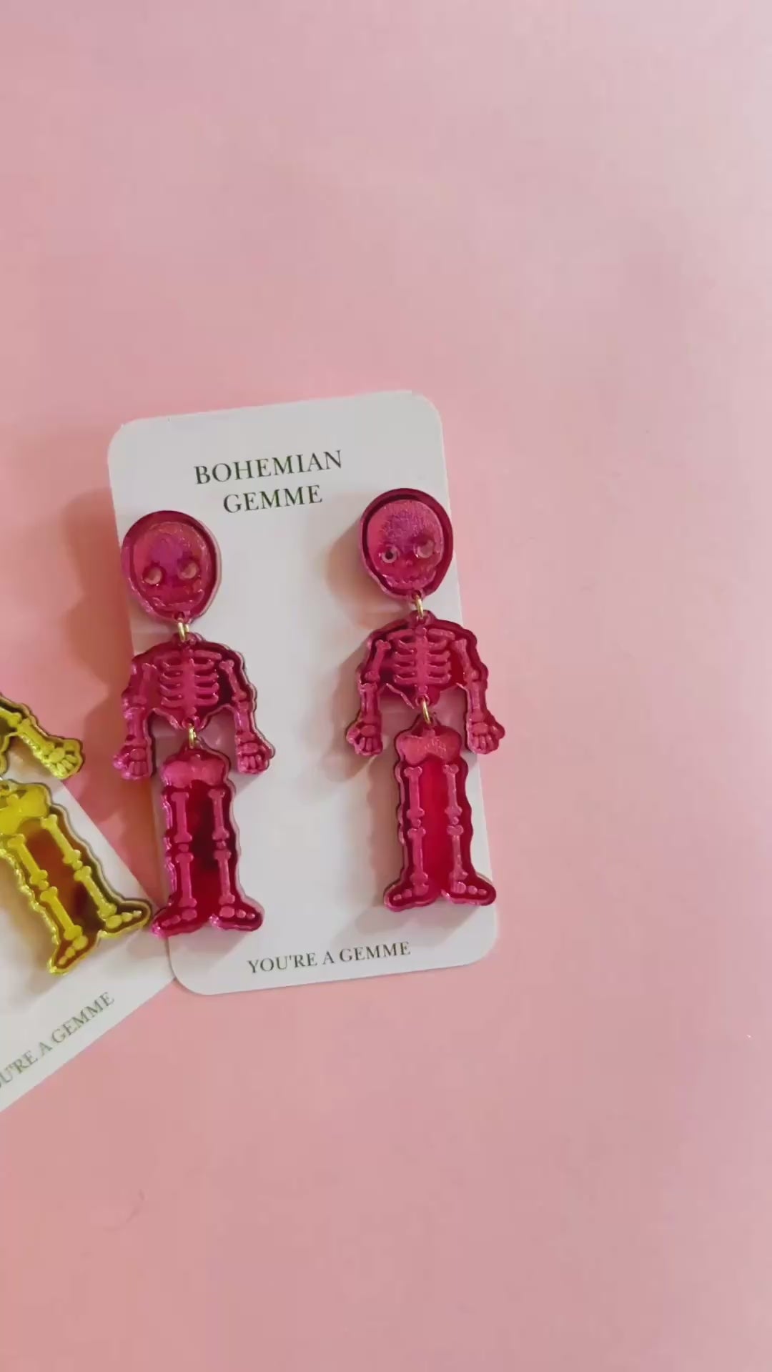 Skeleton Dangle Earrings-Silver
