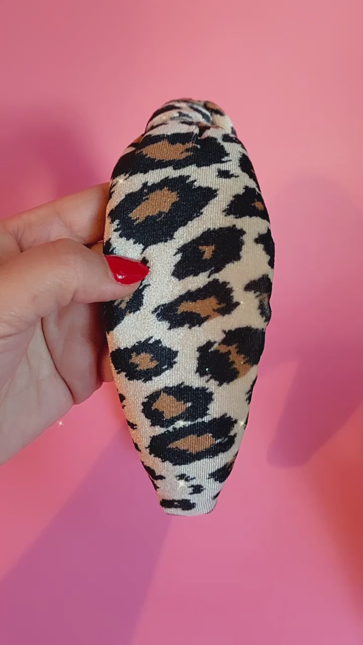 Velvet Leopard Print Headband