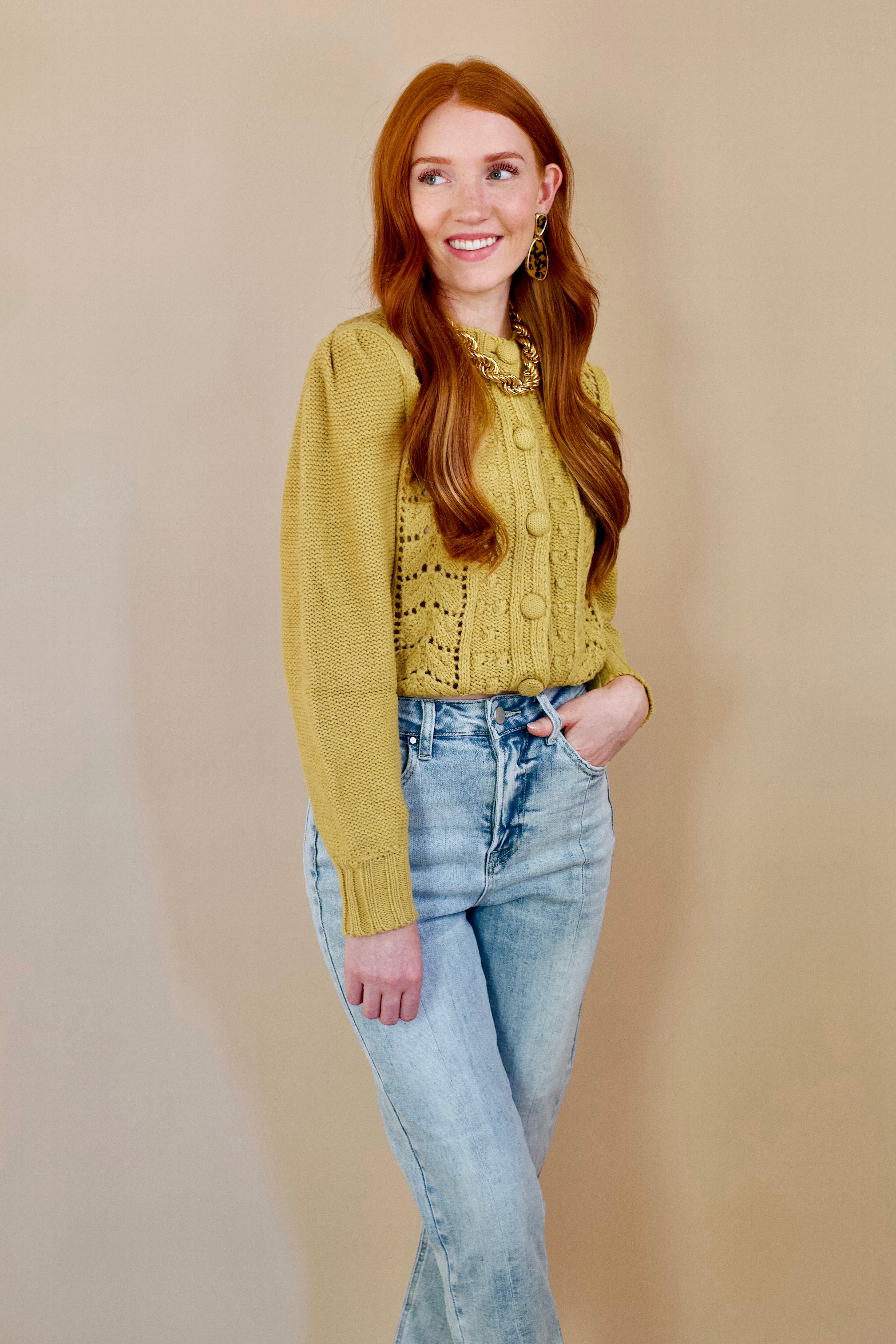 Rose Cable Knit Sweater
