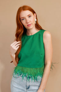 Grace Feather Trim Top