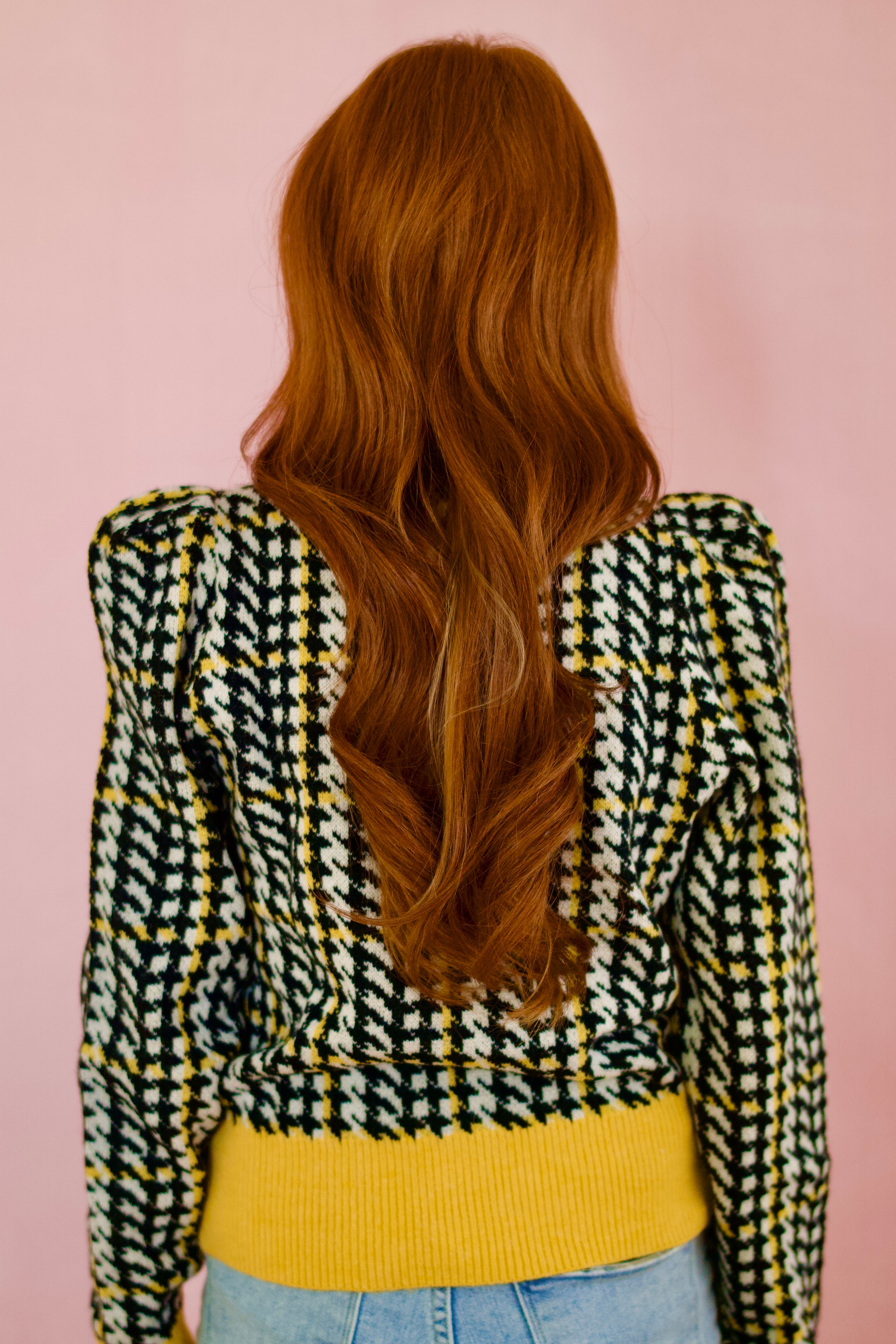Caroline Black & White Houndstooth Sweater