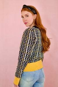 Caroline Black & White Houndstooth Sweater