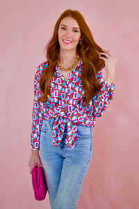 Elizabeth Geo Print Top