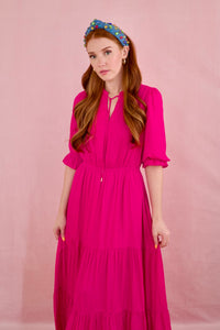 Laila Pink Winter Maxi Dress