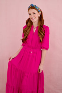 Laila Pink Winter Maxi Dress