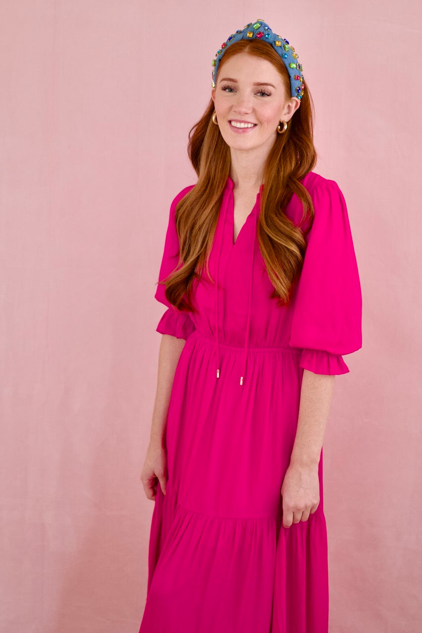 Laila Pink Winter Maxi Dress