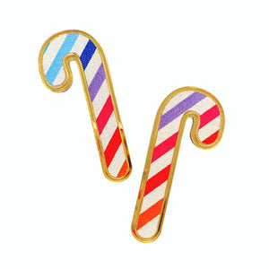 Rainbow Candy Cane Earrings