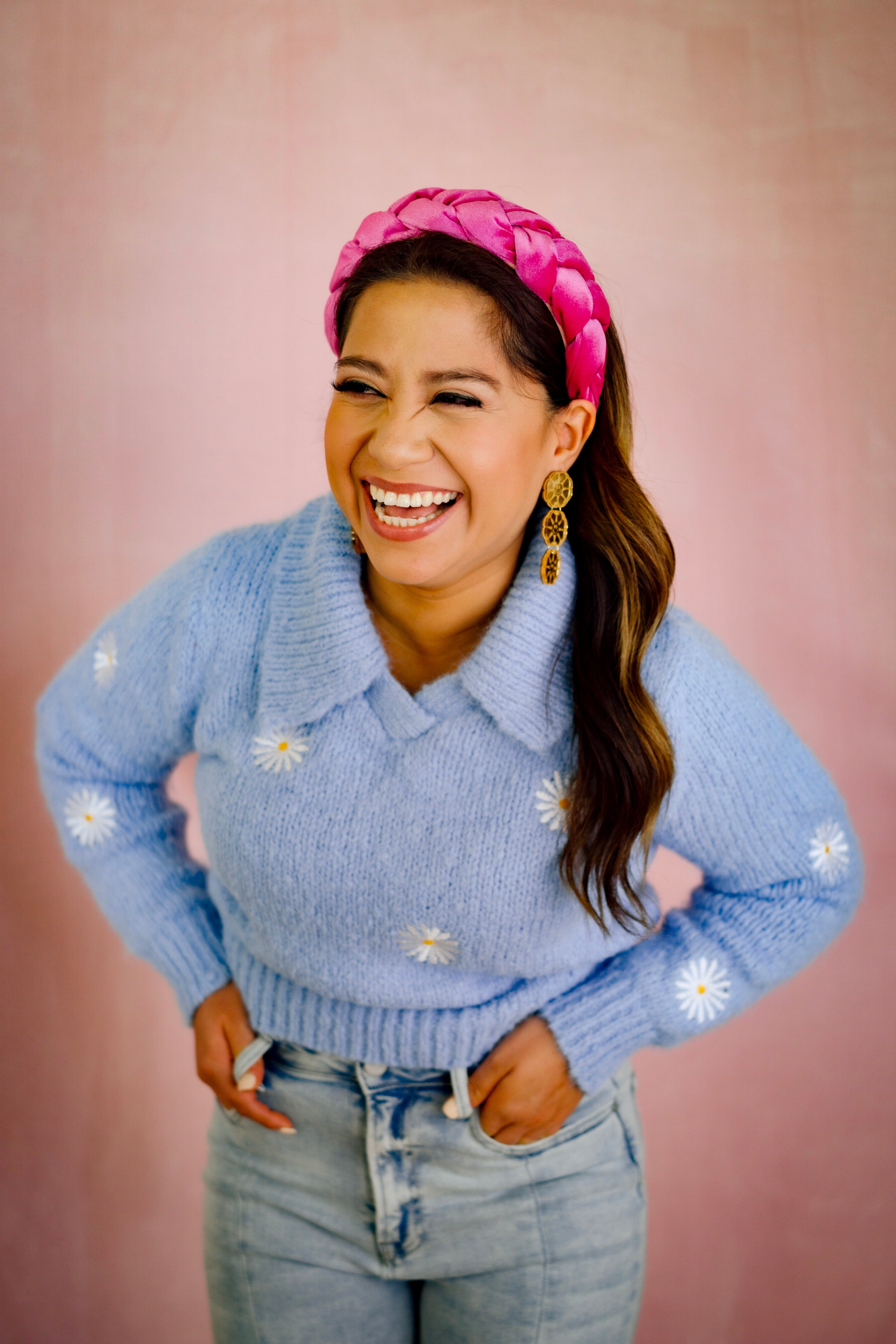 Zoe Blue Daisy Sweater