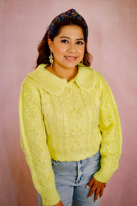 Willow Yellow Cable Knit Sweater