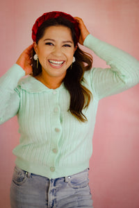 Ruby Mint Collared Cardi