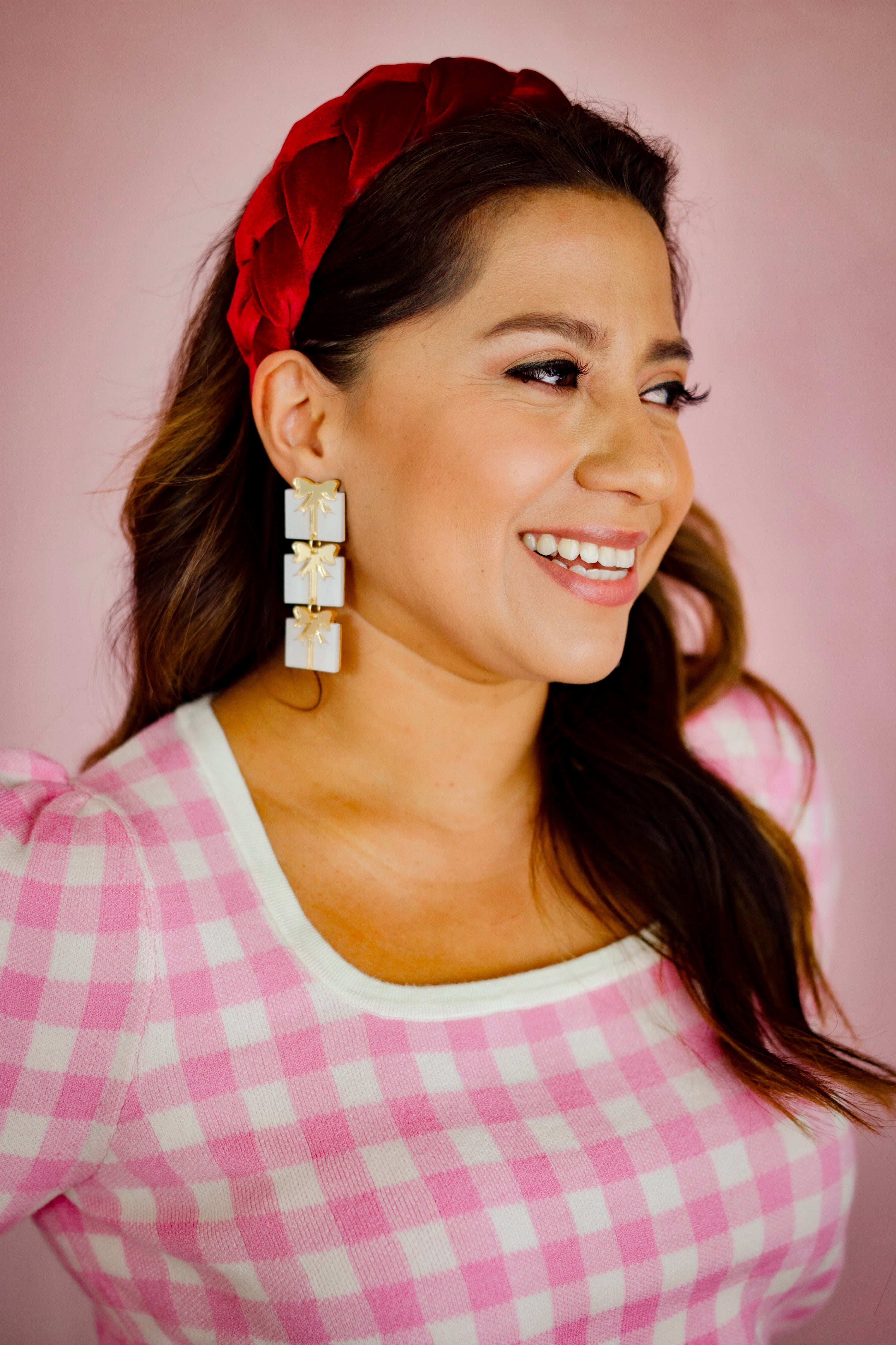 Lillian Pink Gingham Sweater