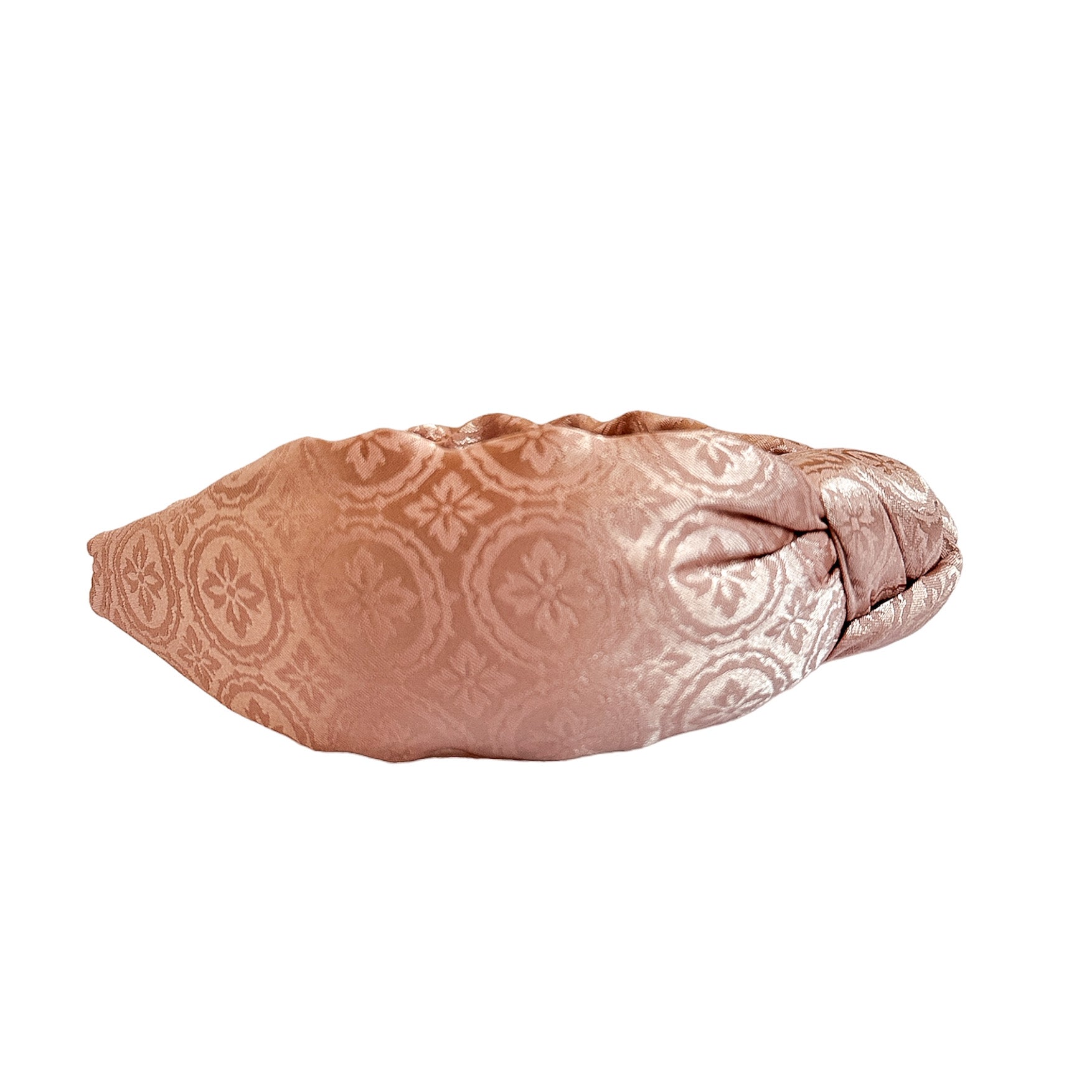 Mauve Satin Brocade Knotted Headband