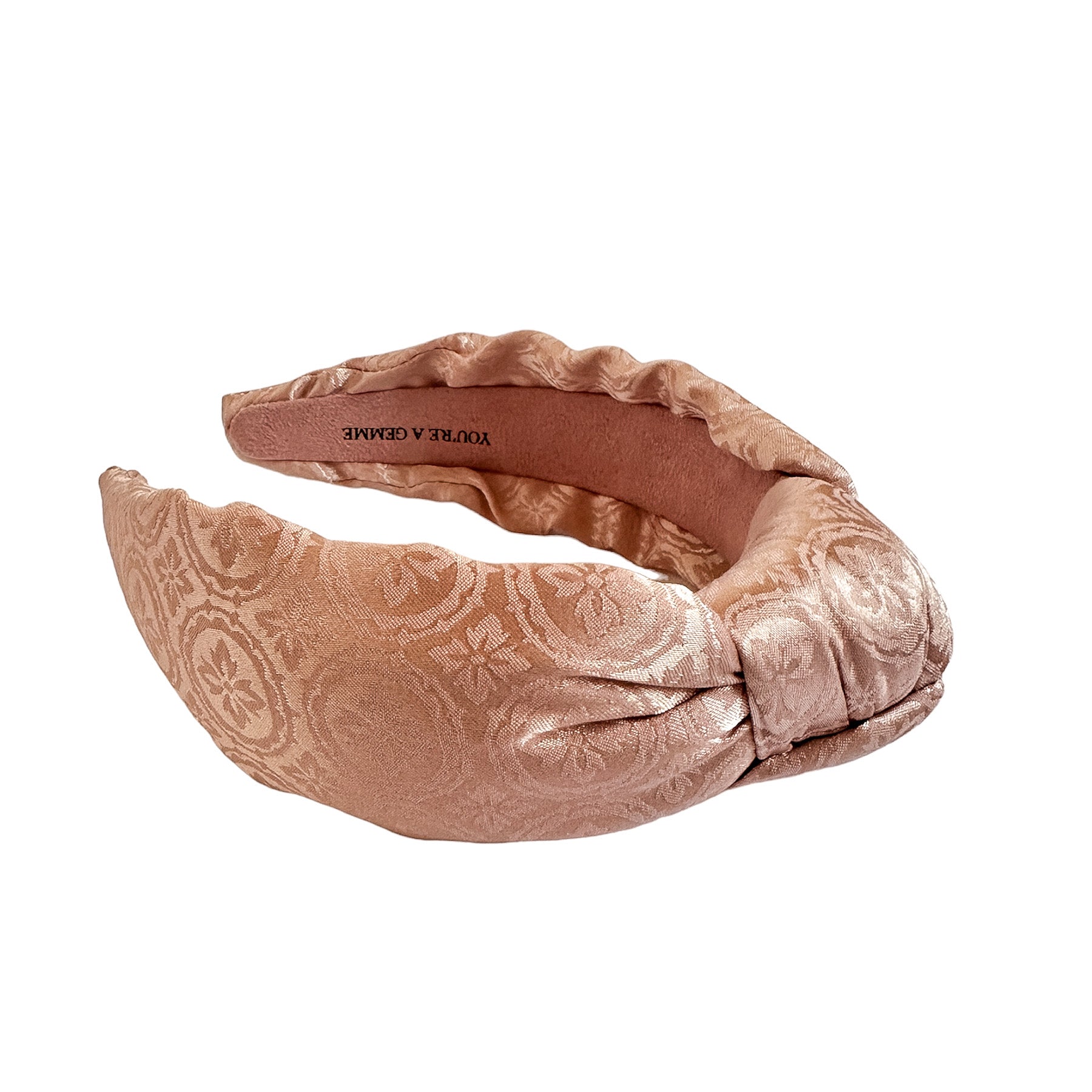 Mauve Satin Brocade Knotted Headband