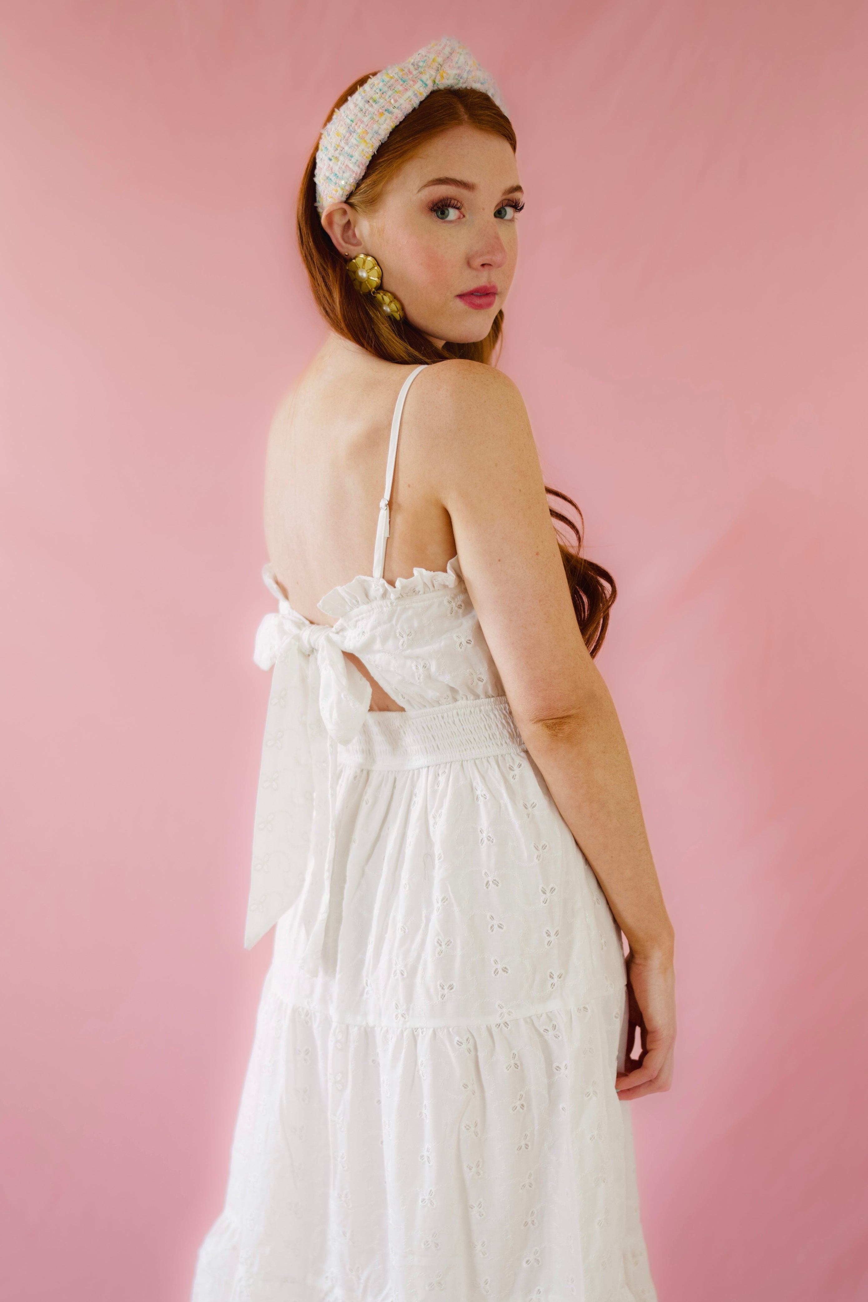 White Eyelet Maxi Dress