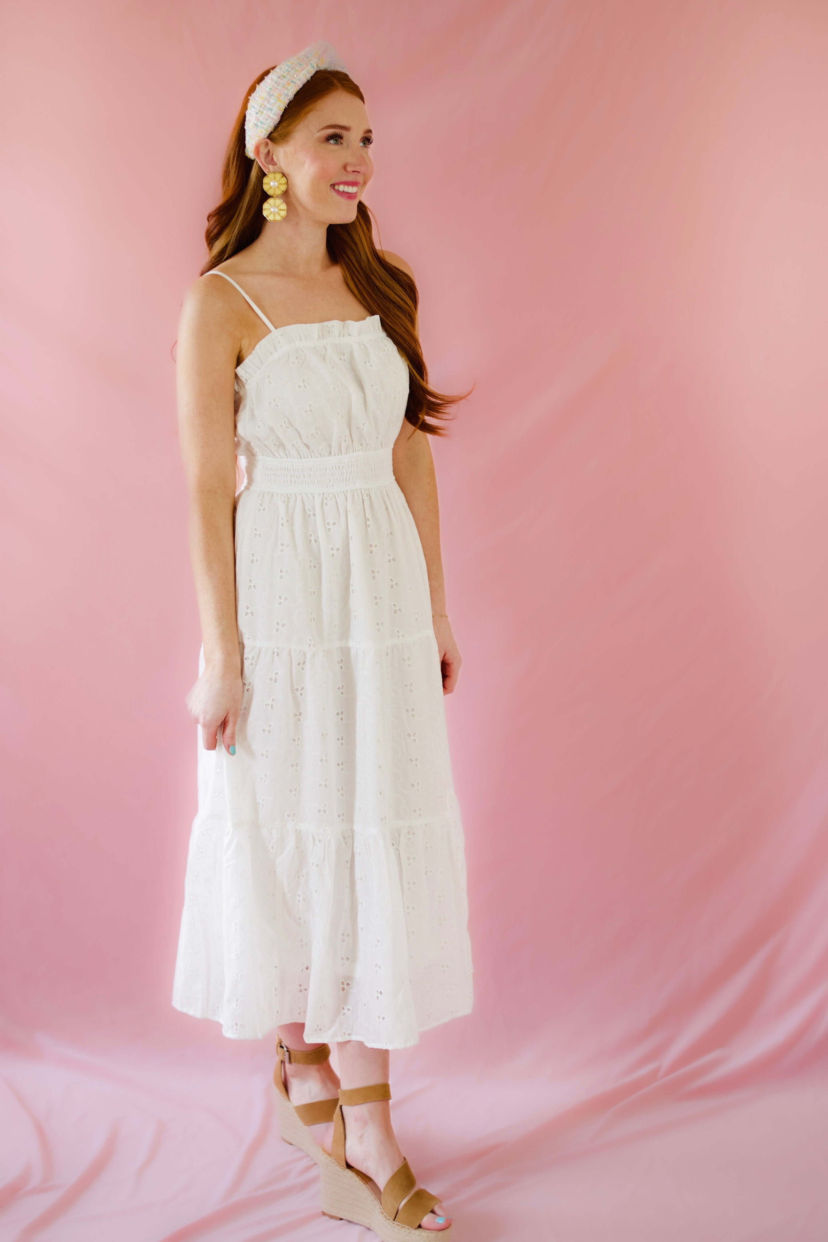 White Eyelet Maxi Dress