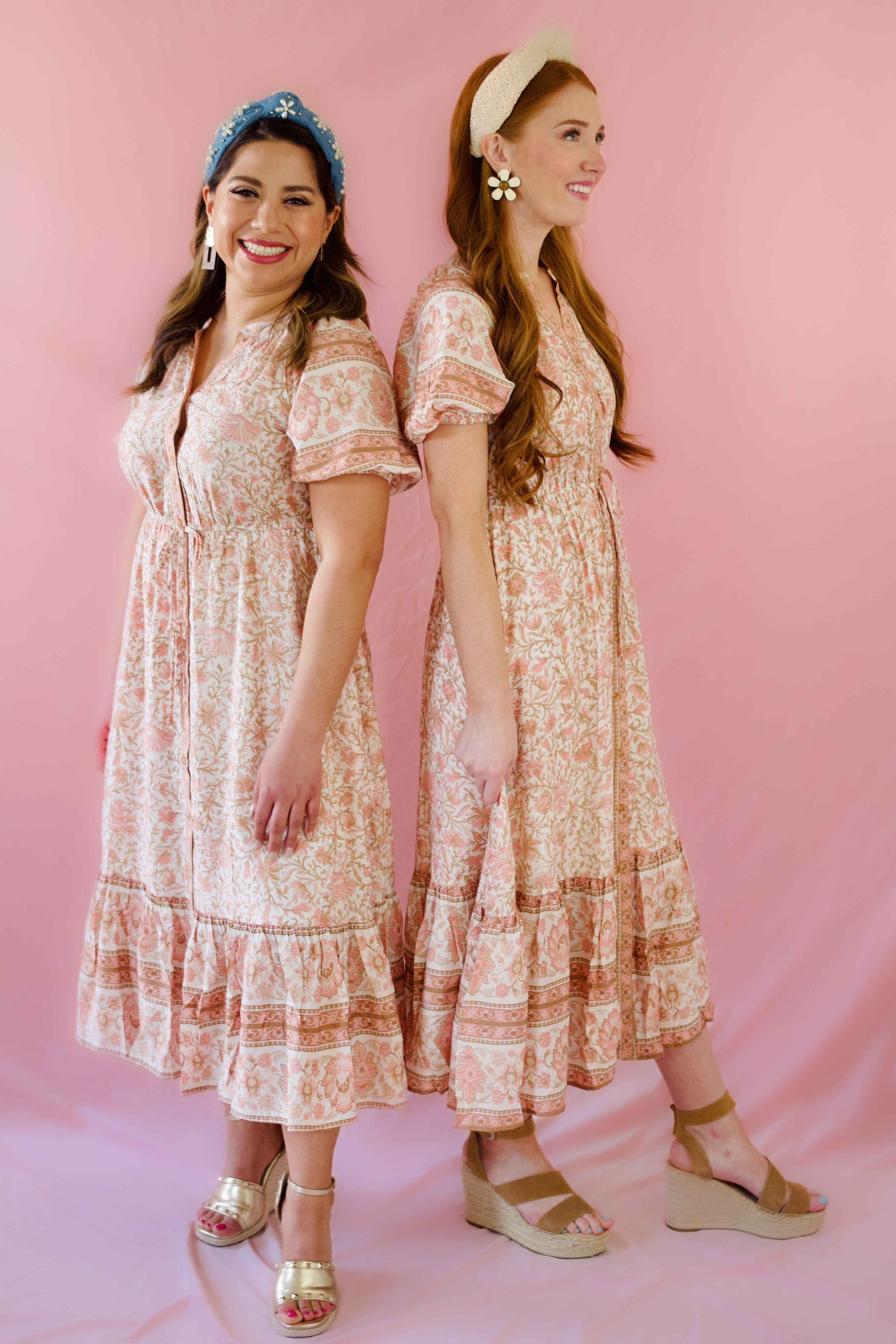 Boho Button Midi Dress