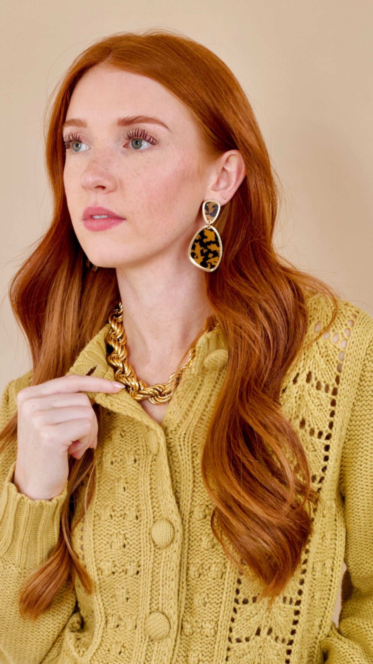 Charlotte Tortoise Organic Earrings