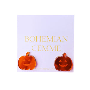 Orange Jack-O’-Lantern Studs