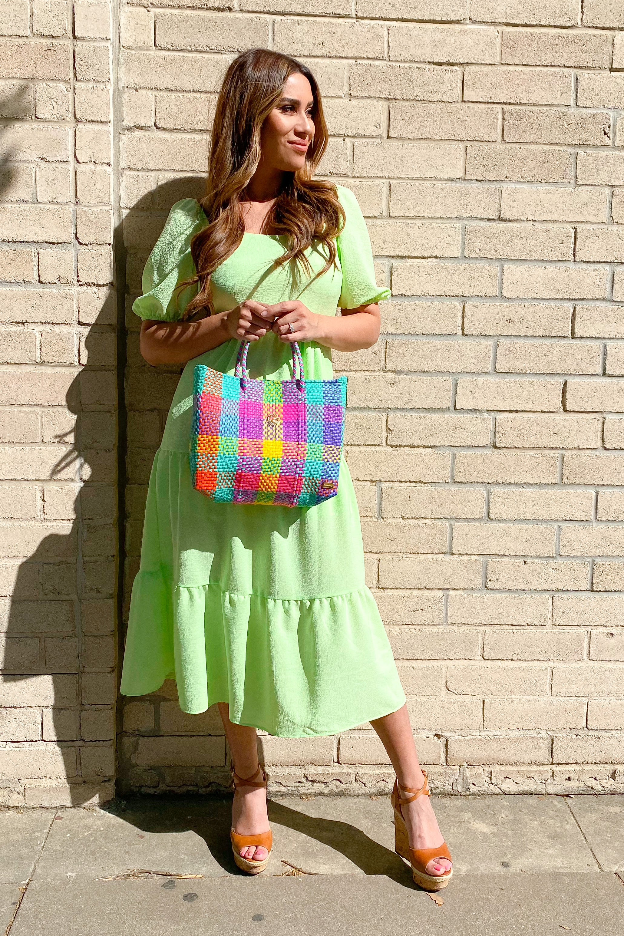 Ava Lime Green Backless Dress