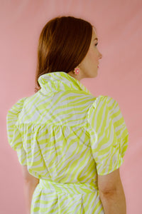 Lime Zebra Dress