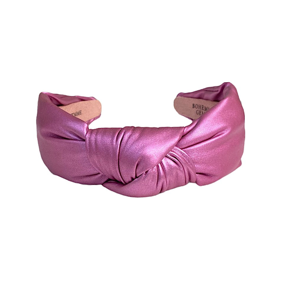Pink Metallic Topknot Headband