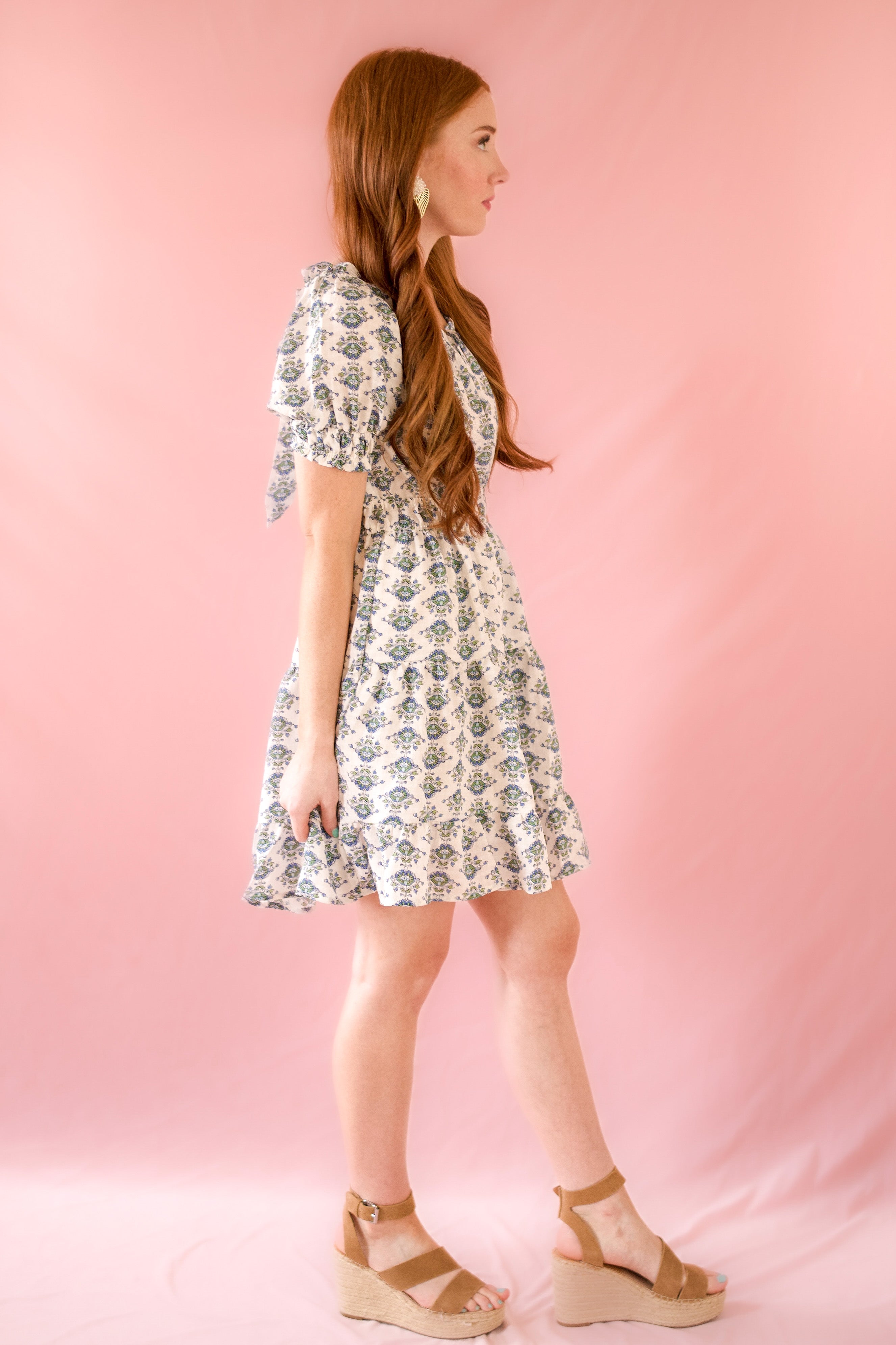 Blue and White Dress