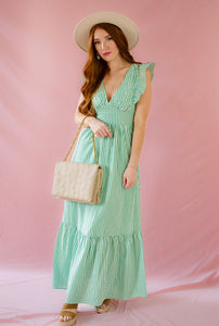 Green Stripe Maxi Dress