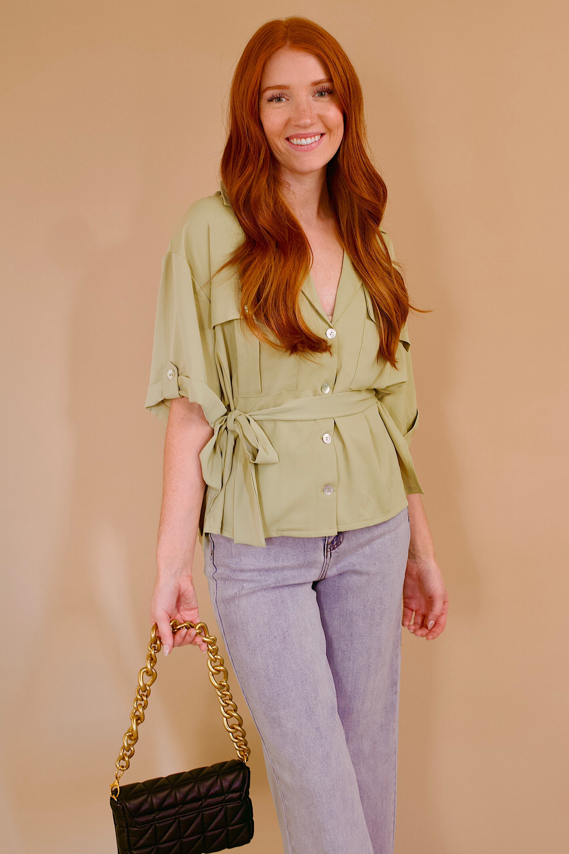 Janelle Sage Button Down Top