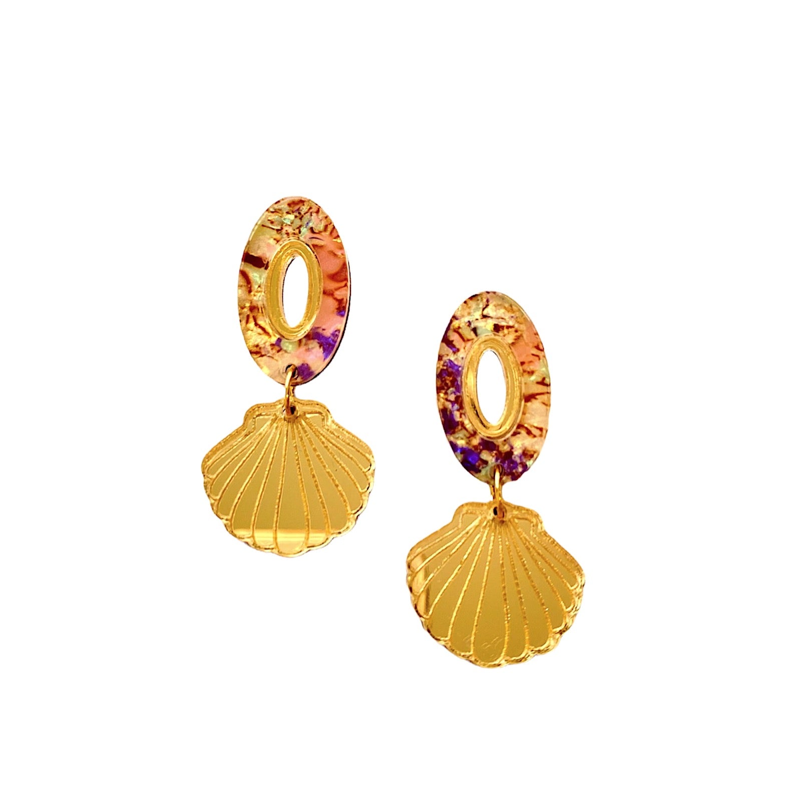 Iris Oval Abalone & Shell Mini Earrings