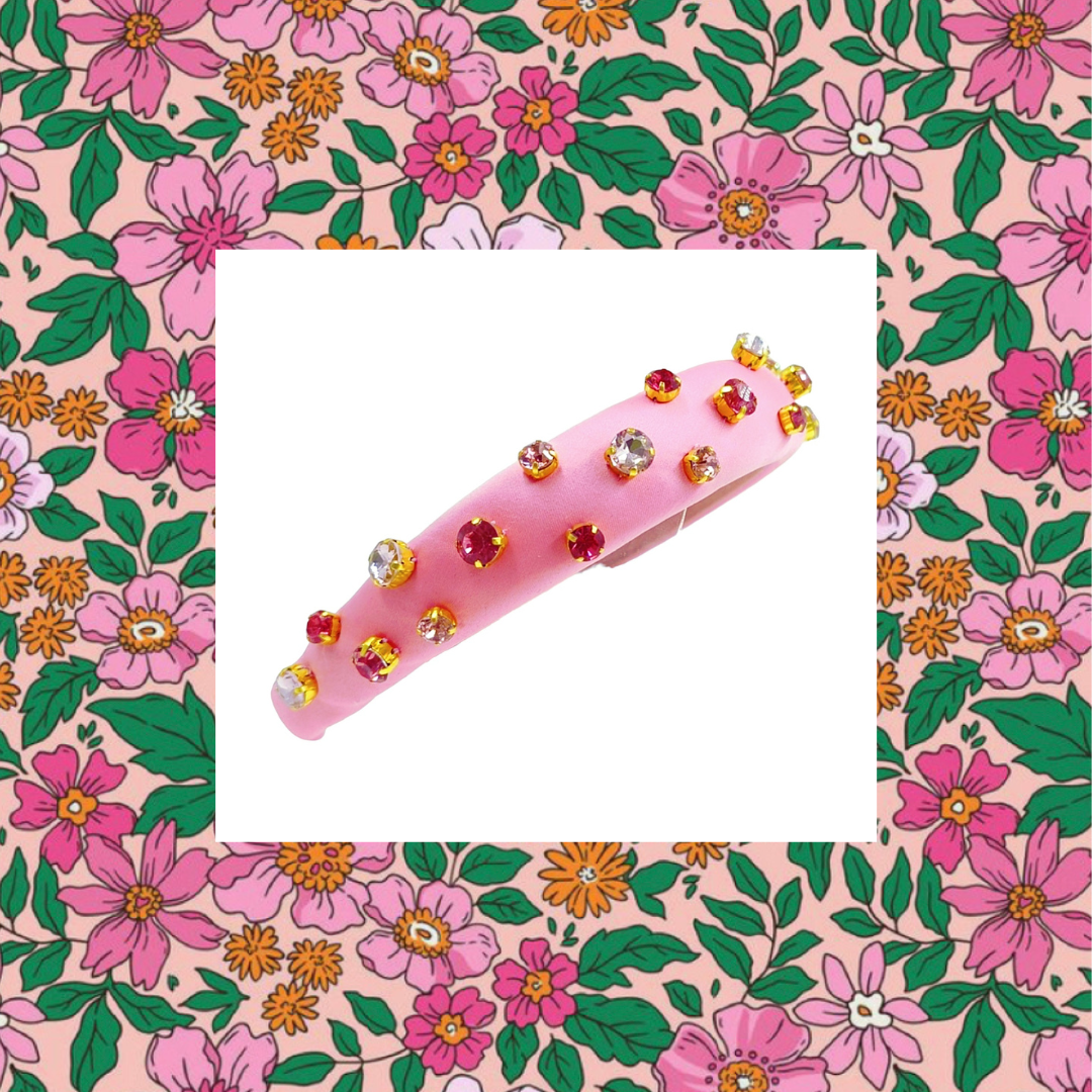 Pink Embellished Slim Headband