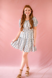 Blue and White Dress